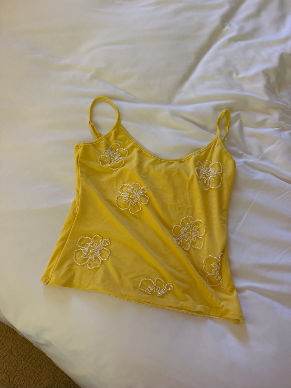 Beginning Boutique Malloy Beaded Yellow Top